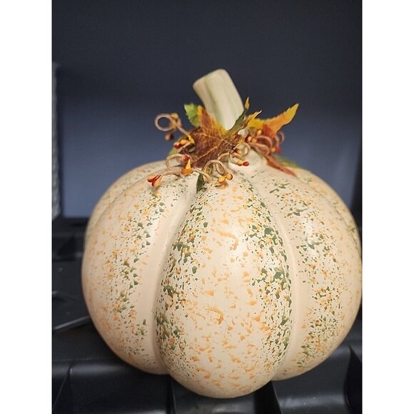 Thanksgiving Fall Centerpiece Pumpkin 9" Height - Picture 2 of 5